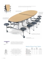 Ensemble de table à manger pliante ovale Cantenn, 12 places, table mobile pour restaurant, école, étudiants, restauration, facile à utiliser à la maison, au bar, au parc, en appartement