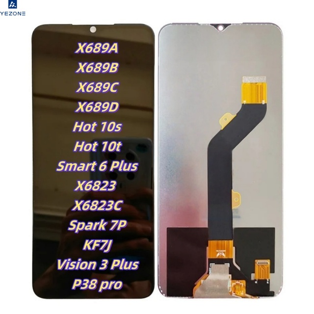 Lcds for Tecno Infinix Itel Spark 7P Hot 10S Hot10T Smart6+ X689A X689 X689C X6823C Kf7J Vision 3 Plus P38 Pro Crown Display