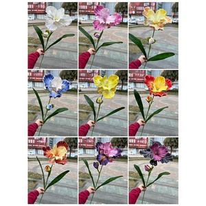Flores Artificiales <span class=keywords><strong>de</strong></span> Iris EVA <span class=keywords><strong>de</strong></span> 2 Cabezas al por Mayor <span class=keywords><strong>para</strong></span> Decoración <span class=keywords><strong>de</strong></span> Bodas, Interiores y Jardines - Product Image 3