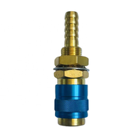 Adaptateur de gaz refroidi à l'eau en laiton bleu rouge de 8mm raccord rapide pour prise de torche de soudage TIG MIG MAG