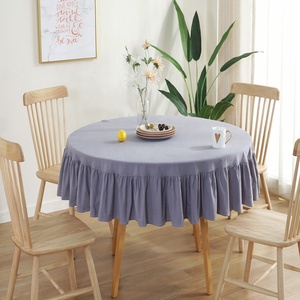 <span class=keywords><strong>Tovaglia</strong></span> rotonda in tessuto bianco pesante <span class=keywords><strong>100</strong></span> <span class=keywords><strong>cotone</strong></span> <span class=keywords><strong>tovaglia</strong></span> in lino per cucina, pranzo, caffè, fattoria, decorazioni per la tavola - Product Image 6