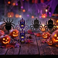 Ballons en aluminium BLN Black Spider utilisés comme décoration pour les fêtes d'anniversaire sur le thème des araignées et les décorations d'Halloween.