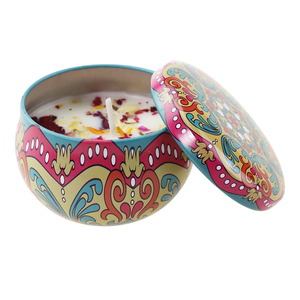 Conjunto de Velas Aromáticas Naturais com Fragrância de Baunilha, Presentes de Casamento, Vela de Flor Seca em Lata - Product Image 3
