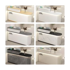 Mostradores de Madera para Caja, Diseño Personalizado de Lujo, Mostrador de Caja con LED para Salón, Barbería, Tienda, Recepción - Product Image 6