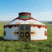 Tente yourte mongole en toile épaisse à quatre couches, quatre saisons, une chambre, imperméable, isolée, indice d'étanchéité >3000 mm