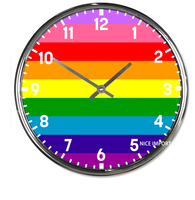 QTPOC Horloge murale ronde arc-en-ciel, horloge silencieuse classique, fonctionne à piles, pour bureau, maison, salon