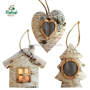 Guirlande lumineuse LED pour décoration <span class=keywords><strong>de</strong></span> noël, artisanat en bois <span class=keywords><strong>de</strong></span> rose et écorce, étoile cœur, suspendu, <span class=keywords><strong>avec</strong></span> éclairage - Product Image 2