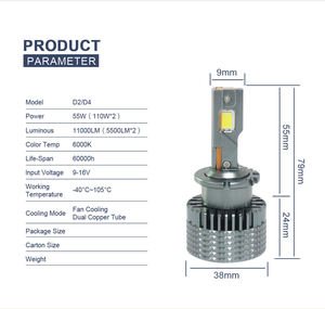 XVL 110W 11000LM D1S D2S D3S D4S D5S D8S bombilla de faro LED de coche 6500K CANBUS D1 D2 D3 D4 D5 D8 faros LED para Auto D1s D1r - Product Image 6