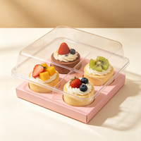 Boîte thermoformée de qualité alimentaire personnalisable pour gâteaux coupés, desserts, pâtisseries, boulangerie, emballage de présentation protecteur