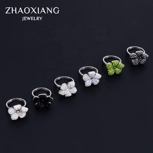 Anillo de Flores de Acero Inoxidable, Nuevo Diseño, Joyería Linda para Niña, Cumpleaños, Moda Vintage, Zirconia - Product Image 1