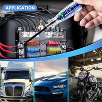 Luz de prueba automotriz, probador de circuitos LED digital de 3-60 V, resistente, con voltímetro