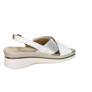 Sandali con Zeppa Novaflex da Donna Villasanta in Pelle Beige, Calzature Estive Comode con Plateau - Product Image 5