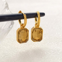 Boucles d'oreilles Huggie géométriques Gaovo au design vintage pour femmes, en acier inoxydable plaqué or 18 carats, bijoux tendance et virals