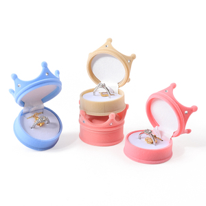 Commercio all'ingrosso produzione di Hign End <span class=keywords><strong>Ring</strong></span> scatole di gioielli Custom Premium di velluto unico anello scatola con logo - Product Image 4