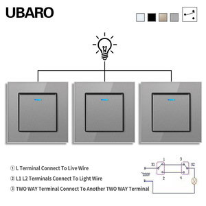 Interrupteur mural de type 82, 60x60mm, 10A, double pôle, commande multi-positions pour boîte de montage ronde - Product Image 4