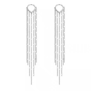 Gold Plated <b>Tassel</b> Drop <b>Earrings</b> Heart Shape Chain Long Fashion Party Jewelry Zinc Alloy <b>Earring</b> AER 0002 - Product Image 4