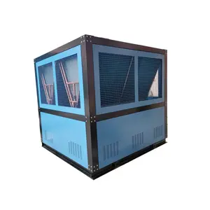 Compressor de parafuso de refrigeração industrial, refrigerado a ar de 40ton, unidade dupla, controle central, resfriador de água