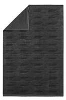 Tapis géométrique en chenille anthracite Mira, moderne, vente en gros, 7 mm, lavable, antidérapant, polyester-coton, à poils ras, écologique, pour sol domestique