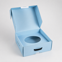 Boîte d'expédition personnalisée en carton ondulé avec logo imprimé pour chapeau de cowboy, boîte d'expédition pour chapeau Fedora avec insert et poignée