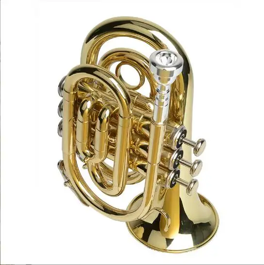 Pabrik Grosir Standar Emas Dipernis Bb Saku Kunci Trumpet untuk Dijual