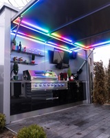 Cuisine conteneur modulaire mobile de luxe en acier inoxydable pour usage extérieur en parc, à vendre