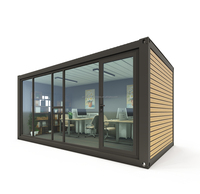Conteneur mobile préfabriqué de 20 pieds pour hôtel de jardin, studio en bois, maisonnette, café, emballage plat