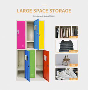 <span class=keywords><strong>Armario</strong></span> Moderno de 6 Puertas de Madera y Acero, Guardarropa con <span class=keywords><strong>Armario</strong></span> Metálico, Mueble de Oficina - Product Image 3
