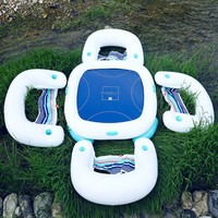 Benutzer definierte aufblasbare Wasser Poker Spiele Tisch Schwimmbad Unterhaltung aufblasbare Wasser karte Tisch schwimmen schwimmend