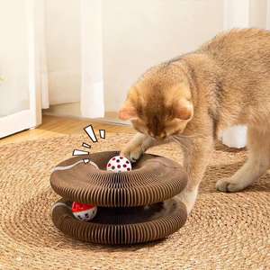 Magic Accordeon <span class=keywords><strong>Cat</strong></span> <span class=keywords><strong>Scratcher</strong></span> Golfkarton Opvouwbare Vorm Shifting Kat Speelgoed Met Bel Duurzaam En Krasbestendig - Product Image 3