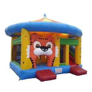 Nuovo Design di Fabbrica: Castello Gonfiabile per Bambini in PVC 0,55mm, Piccola <span class=keywords><strong>Casa</strong></span> Gonfiabile con Tema Circo e Tigre per Bambini - Product Image 1