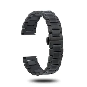 Cinturino per orologio da polso in acciaio inossidabile di lusso in metallo nero per apple e smart watch series se 7 6 5 4 3 2 1