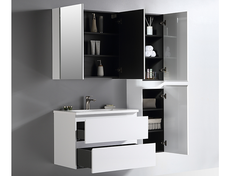 Glossy white bathroom wall cabinet european style quality white bathroom vanity