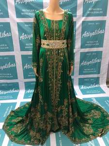 Beautiful Embellished <b>Kaftan</b> <b>Dress</b> | Luxury Floor Length Gown with Heavy Glass Beads & Stones - Product Image 2