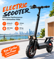 48V 500W Katlanabilir Elektrikli Scooter 45-70 km/s Uzun Menzilli Çift Süspansiyonlu 10 İnç Şişman Lastikli E-Scooter