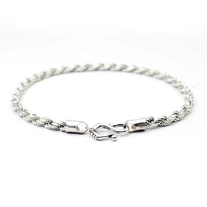 小さな男性と女性のツイストロープブレスレットシルバーハンマーハンドリスト925 - Product Image 1