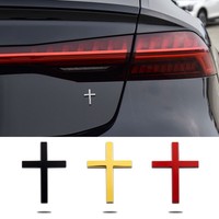 Autocollants d'insigne de croix de jésus-christ en métal couvrant les rayures autocollants d'emblème automatique de croix en métal pour la queue d'aile de carrosserie de voiture