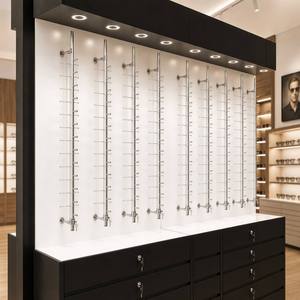 Vitrine d'exposition moderne personnalisée pour lunettes, présentoir suspendu pour opticien, éclairage LED au plafond, tiroirs de rangement verrouillables - Product Image 5