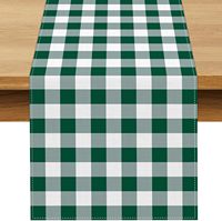 Chemin de table en toile de lin coloré Buffalo Grid, 13 * 72 pouces, utilisé pour la décoration de table de cuisine à domicile