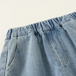 เสื้อผ้าเด็กสำหรับฤดูใบไม้ผลิและฤดูใบไม้ร่วงกางเกงยีนส์ขากว้างปักลายอเนกประสงค์สวมใส่สบายน่ารักสำหรับเด็กผู้หญิง - Product Image 3