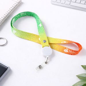 Nylon Fabric ID Lanyard Silk Screen Printed <b>Name</b> Badge Strap Washable Eco-Friendly Multi-Color Vinyl PVC Neck Strap Carabiner - Product Image 5