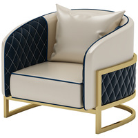 Chaise simple en cuir moderne avec coussin de jambes d'or pour la maison appartement hôtel chambre salon style loisirs meubles en tissu