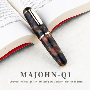 Stylo plume Hawksbill couleur résine stylo baril encre de stockage grande pointe brillante stylo plume pour étudiant adulte fabriqué en chine MAJOHN-Q1 - Product Image 2