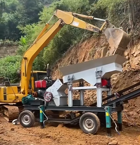 Tragbarer Dieselmotor Hammermühle brecher Mini Mobile Golderz stein Schwerer tragbarer Steinbrecher mit Getriebe komponente - Product Image 5