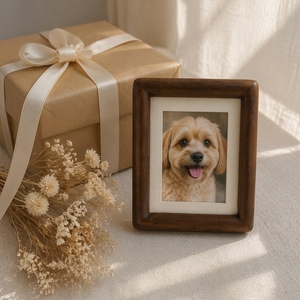 Cadre photo en bois massif, cadre photo vintage en <span class=keywords><strong>noyer</strong></span>, cadre minimaliste aux coins arrondis, cadeau commémoratif pour chien, décoration <span class=keywords><strong>de</strong></span> bureau, directement <span class=keywords><strong>de</strong></span> l'usine - Product Image 2