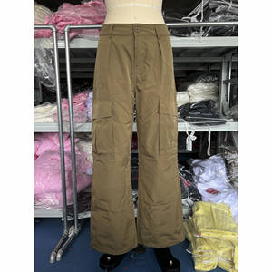 Pantaloni <span class=keywords><strong>Cargo</strong></span> da <span class=keywords><strong>Donna</strong></span> Stile Streetwear Hip Hop Chic con Tasche Multiple, Joggers Marrone Maillard, Pantaloni Parachute - Product Image 5