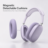 Headphone Nirkabel Premium Over-Ear, Headset Stereo Portabel dengan Kontrol Tombol Sederhana untuk Penggunaan Kantor, Perjalanan, dan Sehari-hari