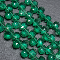 Cristaux RozRin, perles de cristal vert émeraude facettées, motif géométrique poli, décoration artisanale pour la maison, style classique HDBDS-17 Gujarat