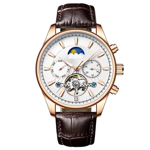 ODM Moon Phase  Bezel Japan Men Glass Customized Fashion Round  watch