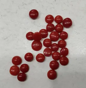 3Mm Karang Longgar Alami Bulat Oranye/Cabochon Merah untuk Pengaturan