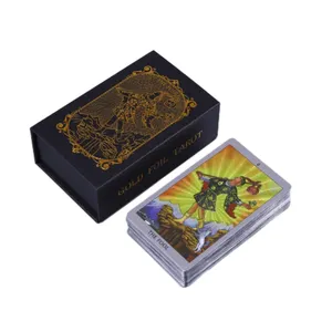 Chất lượng cao sang trọng lá vàng tùy chỉnh thiết kế đầy màu sắc in ấn Tarot thẻ Tarot thẻ tùy chỉnh chơi thẻ bán buôn